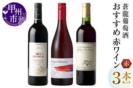 ワイン 蒼龍葡萄酒おすすめ赤ワイン3本セット（MG）C1-485