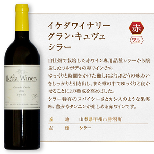 イケダワイナリー 2本セット【マスカットベリーA / グラン・キュヴェ シラー】(MG)B18-665【ワイン イケダワイナリー 赤ワイン 甲州市 山梨県】