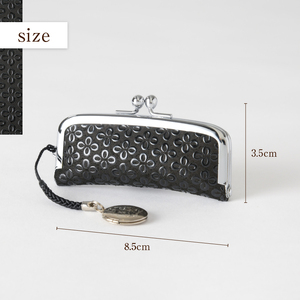 甲州市×印傳屋 印鑑入(黒革×ピンク漆)B-1214