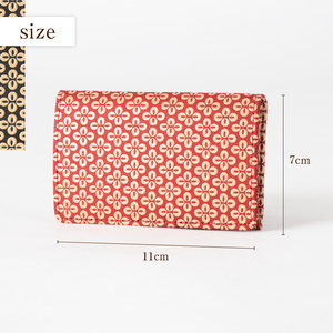 甲州市×印傳屋 名刺入（赤革×白漆）C5-1210