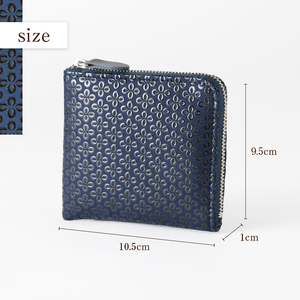 甲州市×印傳屋 F小銭入11(紺革×黒漆)C7-1203