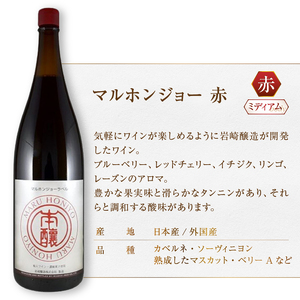 ワイン ホンジョーワイン一升瓶赤白2本セット（MG）B15-734