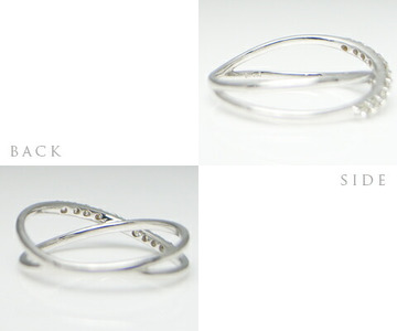 指輪 天然ダイヤモンド 10石 0.20ct クロス スイート【K18ホワイトゴールド】r-04（KRP）G76-1411