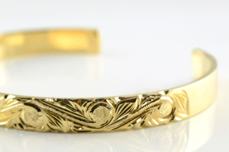 ハワイアンジュエリー ブレスレット プラチナ ブルートパーズ ダイヤモンド プルメリア バングル pt900 11月誕生石 ダイヤ スイスブルートパーズ スクロールペンダントトップ ハワイアン