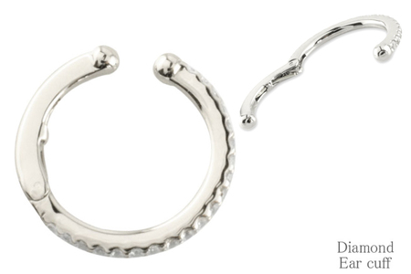 イヤリング プラチナ ダイヤモンド イヤーカフ 片耳用 pt900 ジュエリーケース付き [シエロ 山梨県 中央市 21470796] アクセサリー ジュエリー アクセ イヤカフ ノンホールピアス フープ