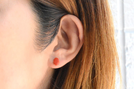 k18 ピアス 珊瑚  サンゴ シンプル k18 イエローゴールド 血赤珊瑚 no.cas6800 [シエロ 山梨県 中央市 21470998] ジュエリー アクセ アクセサリー 18金 K18  イエロー ゴールド