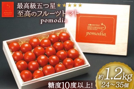 最高級 五つ星 至高のフルーツトマト pomodia ポモディア 約1.2kg（24～35個）/ 農事組合法人 た・から / 山梨県 中央市