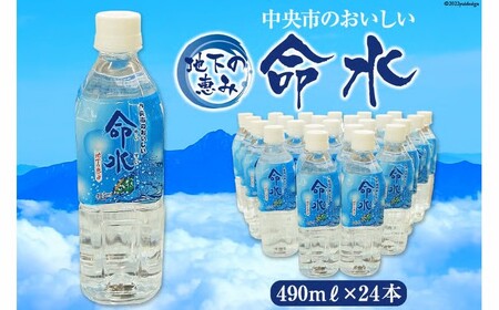 地下の恵み 中央市のおいしい命水 490ml×24本 飲み物 飲料 ミネラルウォーター ペットボトル 備蓄水 長期保存 災害 防災グッズ 災害用 避難用品 長期保存水 山梨県 中央市 送料無料