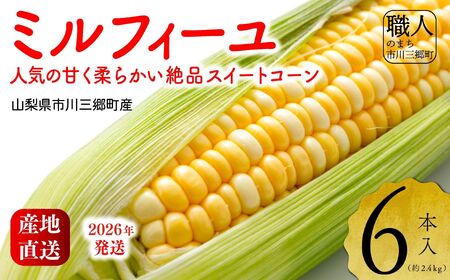 2026年発送！【山梨県市川三郷町産】Inakakara「ミルフィーユ」6本入[5839-2167]