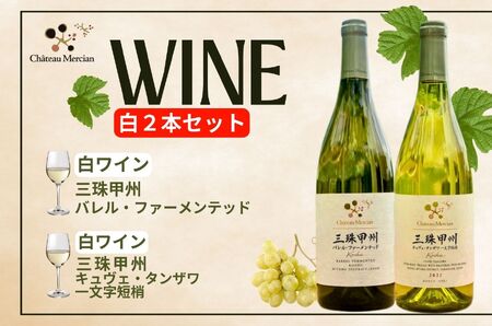 ワイン 白ワイン ２本 セット 山梨 750ml 「三珠甲州　キュヴェ・タンザワ　一文字短梢」「三珠甲州　バレル・ファーメンテッド」 シャトー・メルシャン [5839-2266]