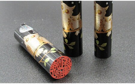 近代蒔絵／黒水牛印鑑（３本セット）[5839-1251]