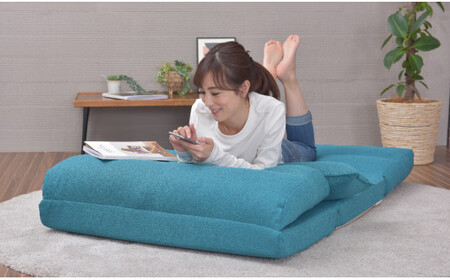 1台4役 カウチにもなるソファベッド・ライド　クッション２個付き（モカブラウン）[5839-9400]