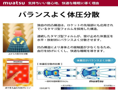 昭和西川】ムアツふとん スリープスパ ハード セミダブルサイズ [5839