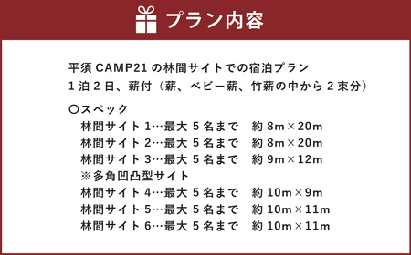 宿泊プラン 林間サイト 薪付  1泊2日 山梨県 キャンプ キャンプ場 利用券 宿泊券 アウトドア 身延町