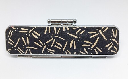 印鑑 甲州印伝ケース付 黒檀印鑑 トンボ柄 有限会社深澤製印社 雑貨 日用品 実印 銀行印 彫刻 印鑑ケース 認印 はんこ 