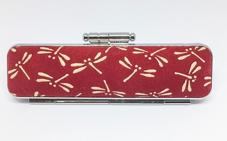 印鑑 甲州印伝ケース付 黒檀印鑑 トンボ柄 有限会社深澤製印社 雑貨 日用品 実印 銀行印 彫刻 印鑑ケース 認印 はんこ 