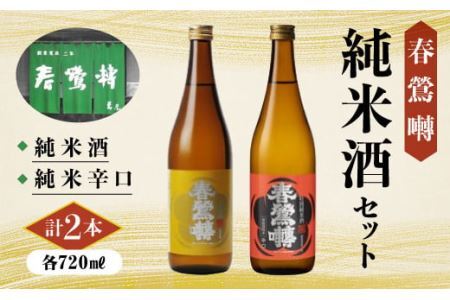春鶯囀 純米酒2本セット（純米辛口、純米酒 720ml×各1本）　日本酒 お酒 地酒 清酒 銘酒 春鶯轉 富士川町 山梨 やまなしギフト 贈答 辛口 飲み比べ 純米酒
