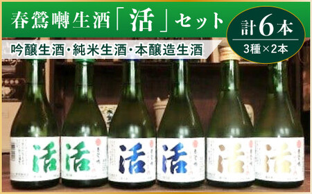 春鶯囀生酒蔵元直送「活」セット　300ml×6本セット （吟醸生酒2本/純米生酒2本/本醸造生酒2本） 吟醸生酒 純米生酒 本醸造生酒 ギフト 贈答 日本酒 お酒 地酒 清酒 銘酒 春鶯轉 富士川町 山梨 やまなし 11,100円