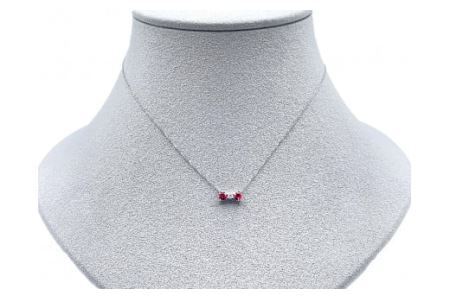 プラチナ  ルビーリボンペンダント  N408RB-P2　ネックレス ダイヤ ジュエリー アクセサリー レディース