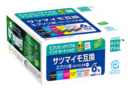 エコリカ【エプソン用】 SAT-6CL互換リサイクルインク 6色パック（型番：ECI-ESAT-6P） epson リサイクル インク 互換インク カートリッジ インクカートリッジ カラー オフィス用品 プリンター インク 山梨県 富士川町