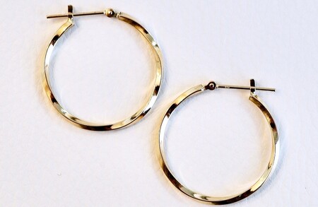 K18 イエローゴールド 地金 フープピアス(直径25mm) 保証書付 KO-0038 SWAD040