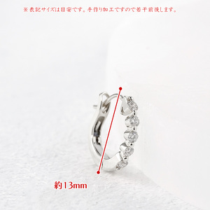 プラチナ フープ ピアス ダイヤ 片耳 フープピアス pt950 中折れ式 リング 普段使い 240117hy200pu SWAA169