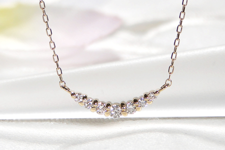 【0.12ct】K18YG グラデーション ダイヤモンド ネックレス CSN00201-18Y 18金 SWAV019