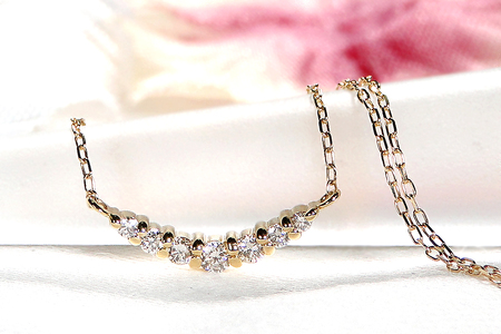 【0.12ct】K18YG グラデーション ダイヤモンド ネックレス CSN00201-18Y 18金 SWAV019