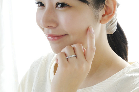 pt950【1.0ct】 ベルギーメイク ハートアンドキューピッド ダイヤモンド エタニティ リング CSR0114 SWAV048｜山梨県 昭和町 ジュエリー アクセサリー ギフト プレゼント 贈り物 記念日 誕生日 カジュアル フォーマル オケージョン