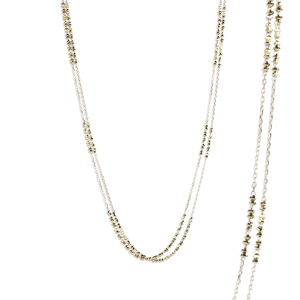 18金 ネックレス レディース チェーン 70cm ゴールド ロングネックレス チェーンのみ 2連 ミラーボール ラリエット チェーンだけ イエローゴールドK18 18k アズキチェーン ジュエリー シンプル 人気　241225an400yn SWAA206