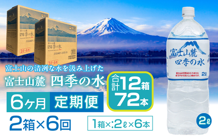 6ヶ月定期便】富士山麓 四季の水／2L×2箱・ミネラルウォーター SWAB011