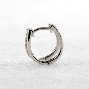 プラチナ フープ ピアス レディース ダイヤモンド 2連デザイン 中折れ式 金属アレルギー 対応 pt950 シンプル 大人 上品 普段使い ジュエリー 231012hy104dp SWAA309