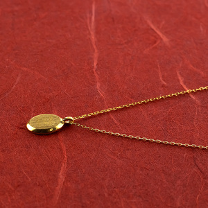 ネックレス 純金 24金 ペンダントトップ レディース インゴット型 24k ゴールド チェーン 金属アレルギー 対応 K24 プレート オーバル 小ぶり 地金 ジュエリー シンプル 人気 普段 使い 250530mro202nK24 SWAA349