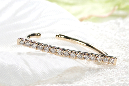 K10YG 0.15ct ダイヤモンド イヤーカフ【片耳用】 EmP0033-10Y SWCJ005-yg