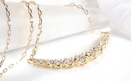 【0.3ct】K18YG　ダイヤモンド　ラインネックレス　CSN00106-18Y SWAV011