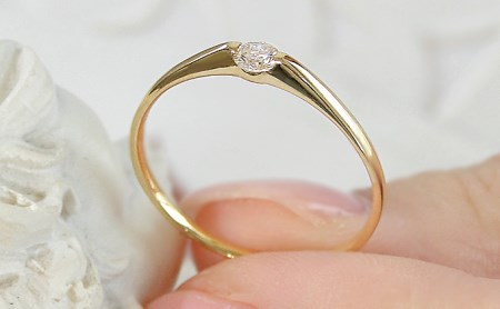 ダイヤモンド 指輪 リング 0.10ct  K18YG 18金 5号～14.5号 ダイヤモンド