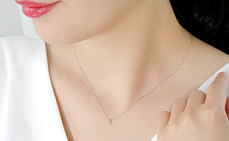 4℃ K10 ホワイトゴールド　一粒ダイヤモンド ネックレス K10ホワイトゴールド ネックレス | 111826123212 | 【公式】4