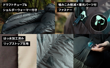 【FUGAKU】MUMMY SLEEPING BAG 850g マミー型寝袋 ダウンシュラフ ベージュ DSI066