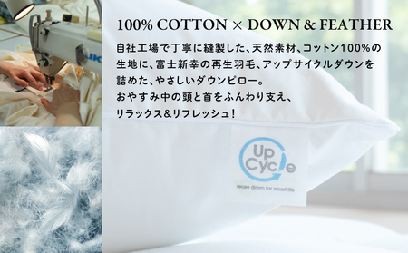 【富士新幸謹製】 43×63cm ダウンピロー「サステナブルな羽毛」アップサイクルダウン羽毛枕 ※着日指定不可 DSI003　