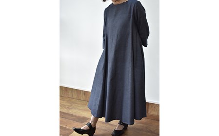 No.428 ふんわりコットンワンピース　L　ネイビー【n0428_mut】