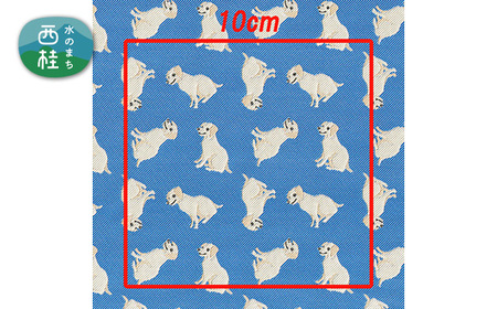 No.463-01 iruyo　ポリエステル生地　ラブラドールレトリバー柄（ブルー）【n0463-01_yam_A】