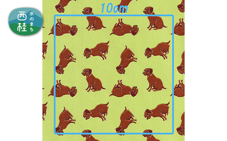 No.463-02 iruyo　ポリエステル生地　ラブラドールレトリバー柄（ピスタチオ）【n0463-02_yam_A】