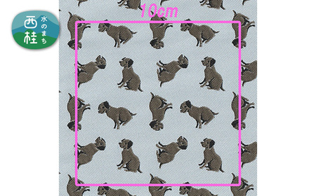 No.463-03 iruyo　ポリエステル生地　ラブラドールレトリバー柄（グレー）【n0463-03_yam_A】