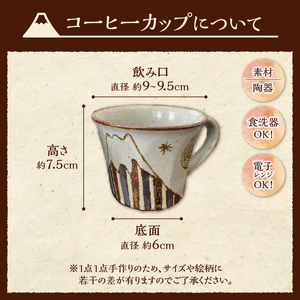 富士山柄　コーヒーカップ