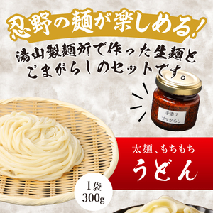 富士山の流水で作る”忍野の生麺3セット”計10個箱入り+ごまがらし1瓶　約26人前