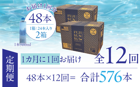 【12ヵ月定期便】FUJI SUN SUI 500ml 24本入り×2 YAQ004