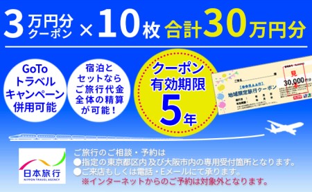 日本旅行 地域限定旅行クーポン【300,000円分】
