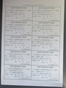 【湖漁業協同組合】山中湖日釣遊漁承認証引換券 (300×20枚)