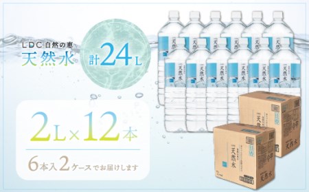 【12カ月定期便】自然の恵み天然水　2L×12本（6本入り2ケース）　計24L　を12カ月連続でお届け　※沖縄・離島配送不可