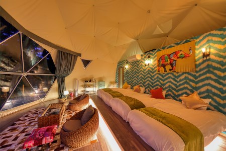 グランピング施設 LE NIDO山中湖 土日祝限定１泊２食付き２名様宿泊券